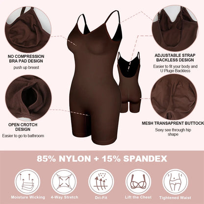 Low Back New Bodysuit Shapewear Women Mesh Butt Lifter Smooth Body Shaper Backless Slimming Sheath Flat Belly Corset